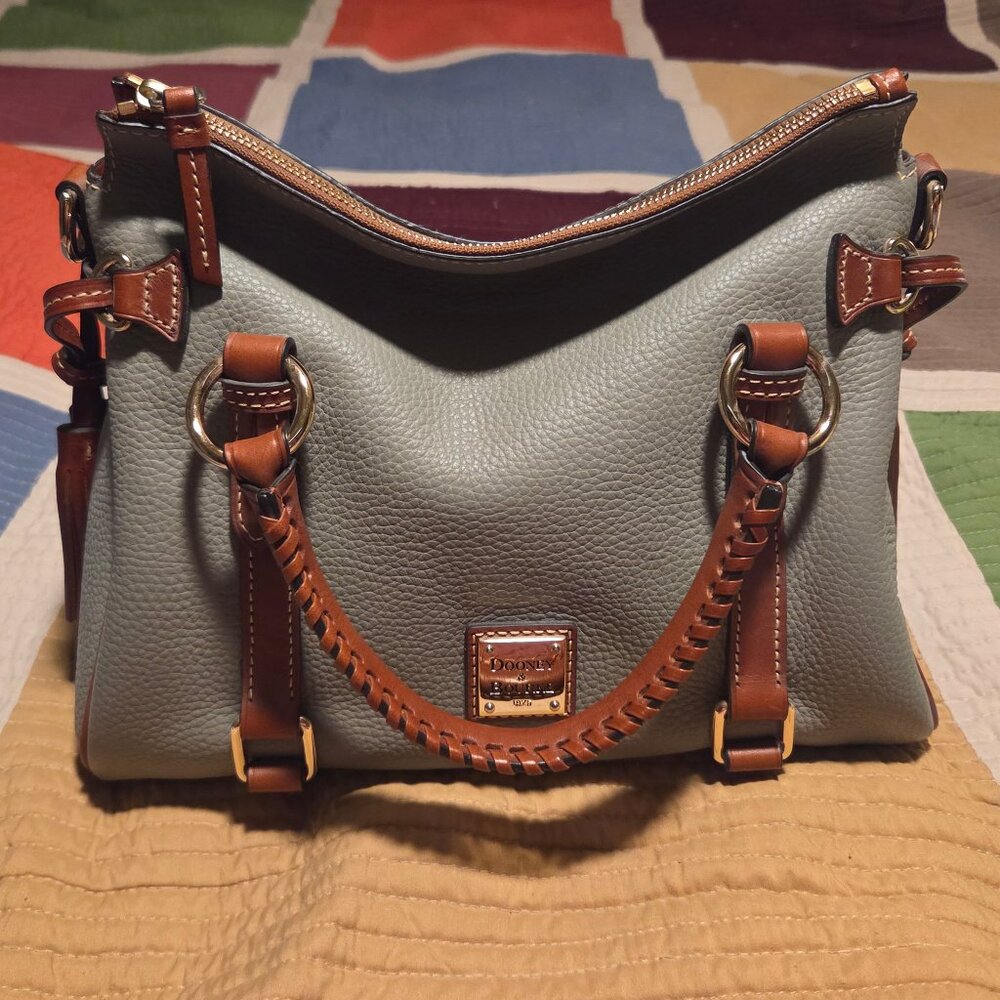 Dooney & Bourke Pebble Smoke Grey Small Satchel Purse Bag Brand New Never Used